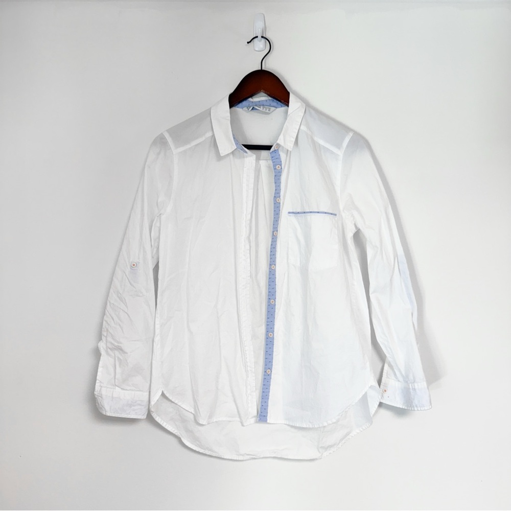 ZARA | Pocket Shirt with Blue Trim